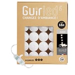 GuirLED - Guirlande lumineuse boules coton LED USB - Veilleuse bébé 2h - Adaptateur secteur double USB 2A inclus - 3 intensités - 16 boules 1.6m - Flocon