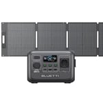 BLUETTI Station Électrique Portable AC2A avec Panneau Solaire 120W, 204Wh Batterie LiFePO4 de avec 1 Prise CA de 300W (600W Pic), Recharge à 80% en 40 minutes, Générateur Solaire pour Camping-car