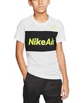 Nike B NSW AIR Tee SS T-Shirt Garçon, White/Black, FR : XS (Taille Fabricant : XS)