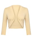 Gyabnw Boléro Femme Chic et Élégant Haut Court Manches 3/4 Veste Festive Femme Traditionnel Court Cardigan Top Robe Veste Gilet Cardigan pour Mariage Top et Haut de Veste Robe Tenues Femme