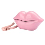 Landline Telephone, WX-3016 Mouth's Lips Shape Home Office Desktop Corded Fixed Telephone (light pink)