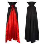 Vampire Cape Capuche Col Montant Manteau Noir Rouge Adultes 1,6m