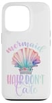 iPhone 13 Pro Black Mermaid Hair Dont Care,Rainbow Mermaid Hair Don't Care Case