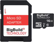 16 Go 80 Mo/S Ultra Rapide Microsd Carte Mémoire Pour Mobile De Doro 5860, 6040, 6820, 8100