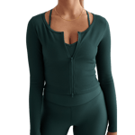 aim'n Deep Emerald Ribbed Performance Zipped Cardigan Grön