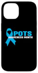 Coque pour iPhone 14 T-shirt bleu clair de sensibilisation - Mois de sensibilisation aux POTS