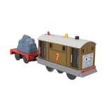 Thomas & Friends Locomotive Motorisée À Piles Thomas Et Ses Amis Toby Avec Wagon De Marchandises Série « Tous En Avant ! », Renforcement Motricité Fine, Jouet Enfant, A Partir De 3 Ans, HTN30