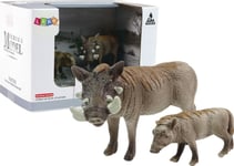 Leantoys 2 Figur Afrikansk Vårtsvin Med Unga Animals Of The World Series