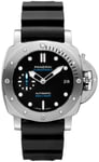 Panerai PAM02973 Submersible Sort/Gummi Ø42 mm