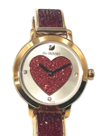 Swarovski Silver/ Red Heart Cosmic Rock Crystal Stainless Steel Watch 5483519