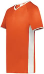 Augusta Sportswear Men's Cutter+ V-Neck Jersey Shirt, Orange/White, 3X-Large