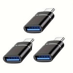 USB C - USB Adapteri 3-Pakkaus USB C Uros - USB 3.0 Naaras Adapteri Yhteensopivuus IMac 2021 IPad Pro 2021 MacBook Pro 2020 MacBook Air 2020 Ja Muut Tyypin C Tai Thunderbolt 3 Laitteet.