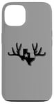 Coque pour iPhone 13 Texas Buck Texas Flag Huge Buck Rack Black Texas Flag