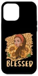 Coque pour iPhone 12 Pro Max Blessed Black Queen Locs Léopard Tournesol God History Pride