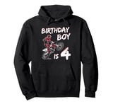 Motocross 4th Birthday Boy 4 Year Old Dirt Bike Pullover Hoodie