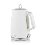 Swan Serenity SK14017WHT 1.7 Litre Kettle with Quick Boiling, 360-Degree Base, Boil Dry Protection, Water Level Indicator, Non-Slip Feet, 3000W, White