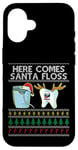 Coque pour iPhone 16 Here Comes Santa Floss Dental Surgeon Christmas Dentist