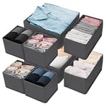 Withosent Boite Organisateur Tiroir, Lot de 8 Boite Rangement Vetement Tissu Non-Tissé, Panier Rangement Pliables, Ouvertes de Organisateur Armoire Vetement pour Cravates Chaussettes