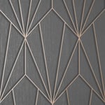 Fine Decor Cascade Geo Grey/Rose Gold Textured Wallpaper FD42849