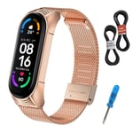 MIJOBS Strap for Xiaomi Band 5 Metal Straps Xiaomi Band 6 Smart Watch Band for Miband 4 Waterproof Stainless Steel Bracelets Stylish Replacement Bracelet Compatible with Xiaomi Miband 3/4/5/6
