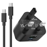 For Samsung Charger 25W PPS Super Fast Charging for Galaxy S23/S22/S21/S20/S20fe/A05S/A04S/A15/A16/A14/A34/A54/A13/A23/A24/A25/A35/A55/A53/M15/M35/M55,Phone USB Type C to C Cable Fast Charge and Plug