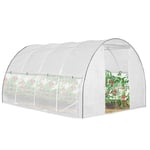 Serre tunnel de jardin 12M² blanche relevable avec moustiquaire