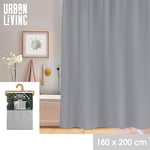 URBAN LIVING Nomad Grey Rideau DE Douche en Plastique avec 12 Anneaux 180X200CM