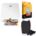 Kodak - AMZRODMPS20K1W - Step Slim Instant Mobile Photo Printer - Kit: 20 förpackningar zinkpapper, fodral