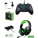 Pack Manette XBOX ONE-S-X-PC WINDOWS NOIRE + Casque Gamer PRO H3 SPIRIT OF GAMER XBOX ONE/S/X/PC