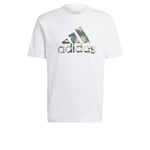 adidas Homme Camo BOS Graphic Tee, White, L Tall