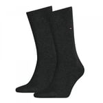 Lot de 2 paires de chaussettes hautes Tommy Hilfiger en coton mélangé anthracite