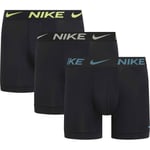 Nike Boxer 3-PK - Sort/Gul/Grå, størrelse X-Small