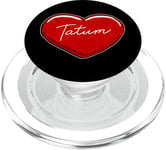 Tatum en forme de cœur dessiné à la main avec inscription « I Love Tatum » PopSockets PopGrip pour MagSafe