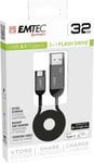 Clé Usb 3.1 Gen.1 T750 C 32Go Otg Dual Usb-A / Type-C Pour Smartphone Et Tablette Avec Fonction De Charge Cable De 70Cm[Q2225]