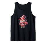 Heart Gnome Graphic And Valentines Flowers For Her Cute Love Tank Top