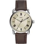 FOSSIL Copeland Montre pour Hommes, Mouvement à Quartz avec Bracelet en Acier Inoxydable ou en Cuir, Ton Argenté, 42mm