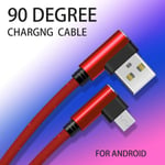 Cable Fast Charge 90 degres Micro USB pour SAMSUNG Galaxy J5 2016 Smartphone Android Connecteur Recharge Chargeur Universel - ROUGE