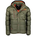 Geographical Norway CITERNIER MEN - Doudoune Chaude Matelassée Homme - Veste Manteau Chaud Doublure Hiver Hommes - Blouson Coupe Vent Manches Longues - Rembourrage Qualité Tissu Léger (KAKI XL)