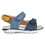 Geox Garçon B Delhi Boy Sandal, Blue Lt Brown, 25 EU