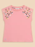 White Stuff Kids' Embroidered Sleeveless Top, Pink