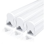 Lot de 3 - Réglette lumineuse de cuisine led 6500K Blanc froid, 230V 4W 300mm extensible sous meuble avec interrupteur