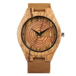 MKDLB Wooden watch Retro Wood Watches for Men Fashion Circle Round Japanese Quartz Movement Casual Leather Wrist Watch Male