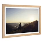 Big Box Art Framed Print of Landscape Dawn Forest Design | Wall Art Picture | Home Decor for Kitchen, Living, Dining Room, Lounge, Bedroom, Hallway, Office, Oak, A2 / 24.5x18 Inch / 62x45cm