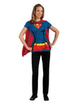 Rubie's Official DC Comic Supergirl T-Shirt Set, Ladie's Instant Costume Kit - T-shirt & Attached Cape, Ladies Size Large, 14-16