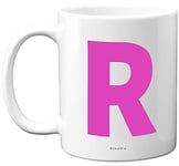 Stuff4 Personalised Alphabet Pink Initial Mug - Letter R Mug, Gifts for Her, Mothers Day, Birthday Gift for Mum, 11oz Ceramic Dishwasher Safe Mugs, Anniversary, Valentines, Christmas, Retirement