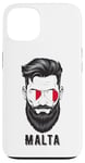 Coque pour iPhone 13 Visage de l'homme maltais, fierté de Malte, drapeau patriotique de Malte