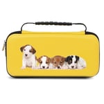 Etui pochette Switch lite jaune chien personnalisee