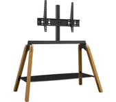 Avf Hoxton Quad FSL1120HOQLWB 1120 mm TV Stand with Bracket - Light Wood & Black, Black,Brown