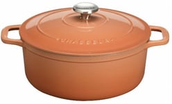 Cocotte en fonte émaillée ronde 20 cm 2.5L orange tangerine sublime INVICTA CHAS