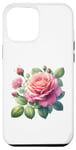 Coque pour iPhone 15 Plus Rose de jardin imprimé graphique fille